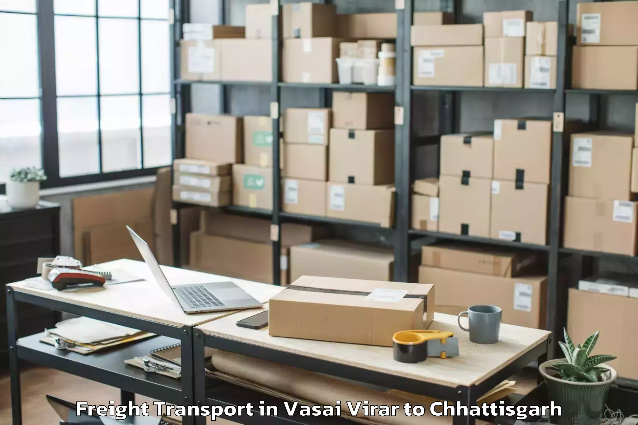 Reliable Vasai Virar to Kharora Freight Transport